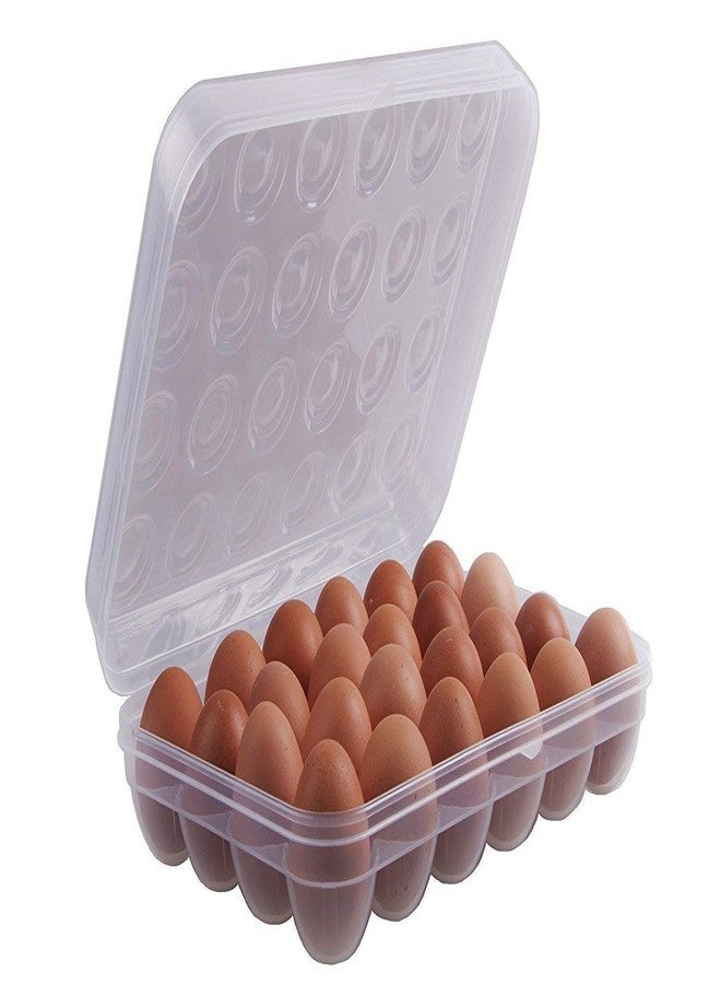 MOSHTU Plastic Fiber 24 Grids Refrigerator Kitchen Egg Storage Box Container Tray Carrier (Multicolour) - Image 2